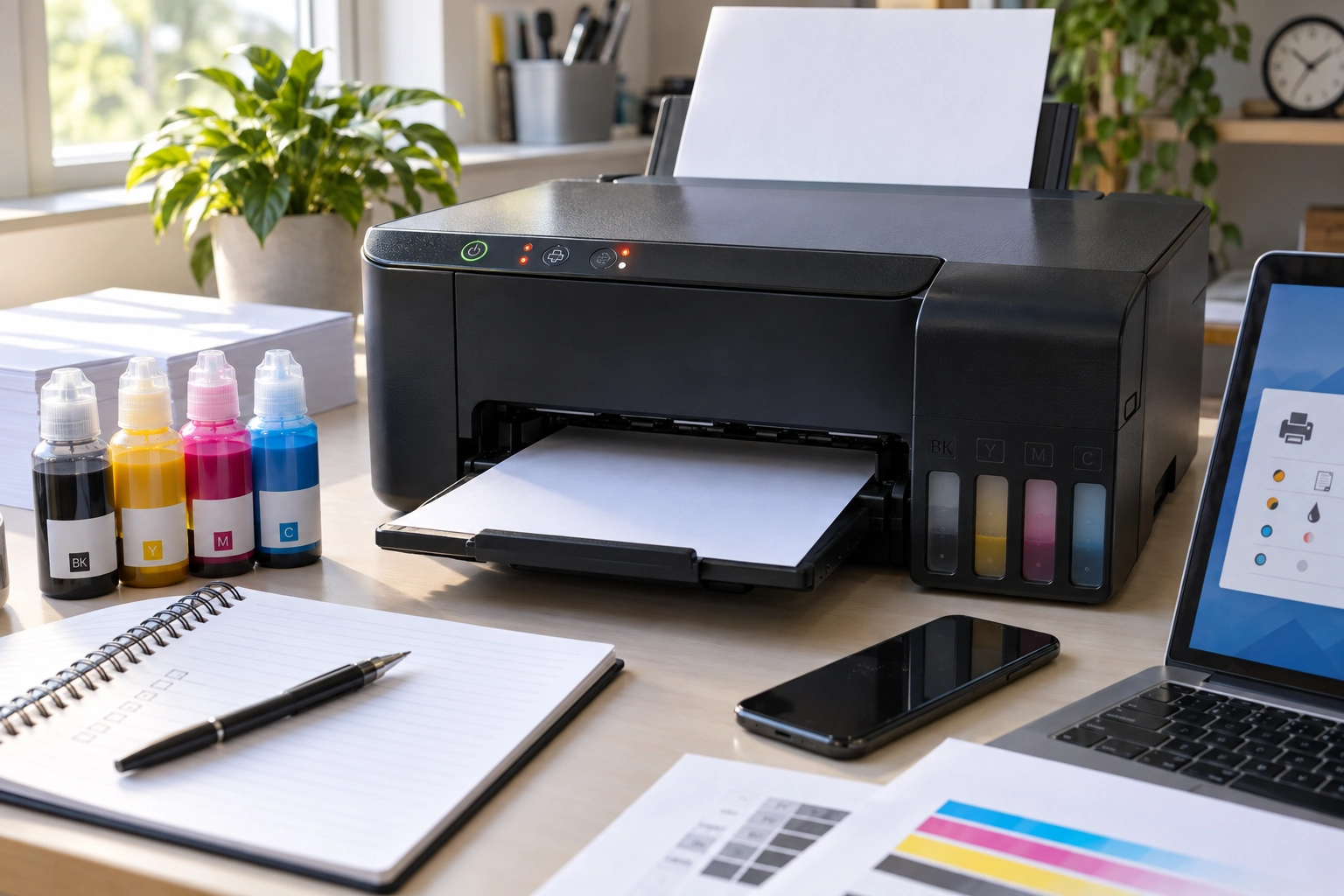 Иллюстрация к теме «Epson L3110: что означают мигающие индикаторы»