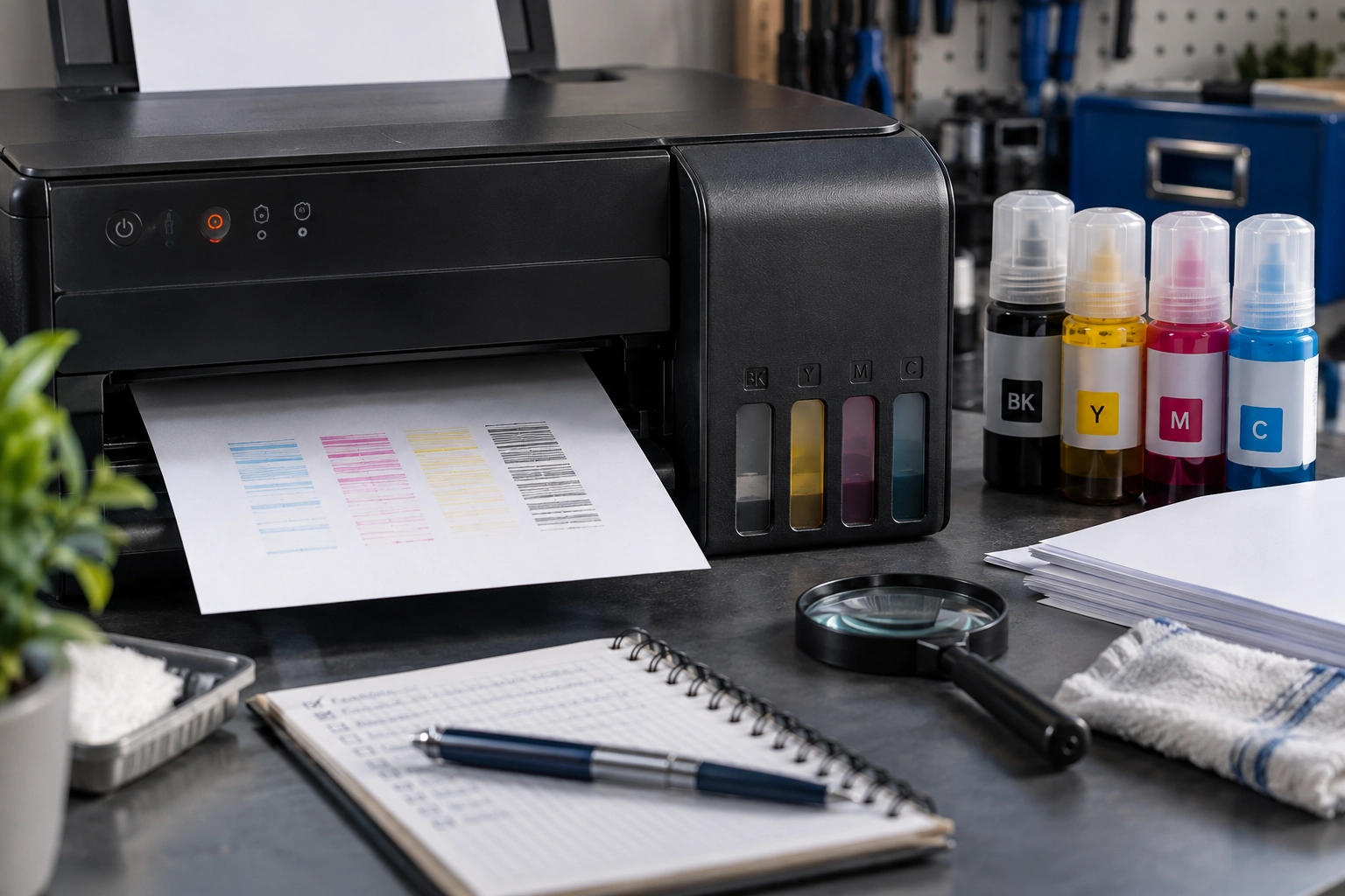 Иллюстрация к теме «Epson L3150: чернила долиты, но печати нет»