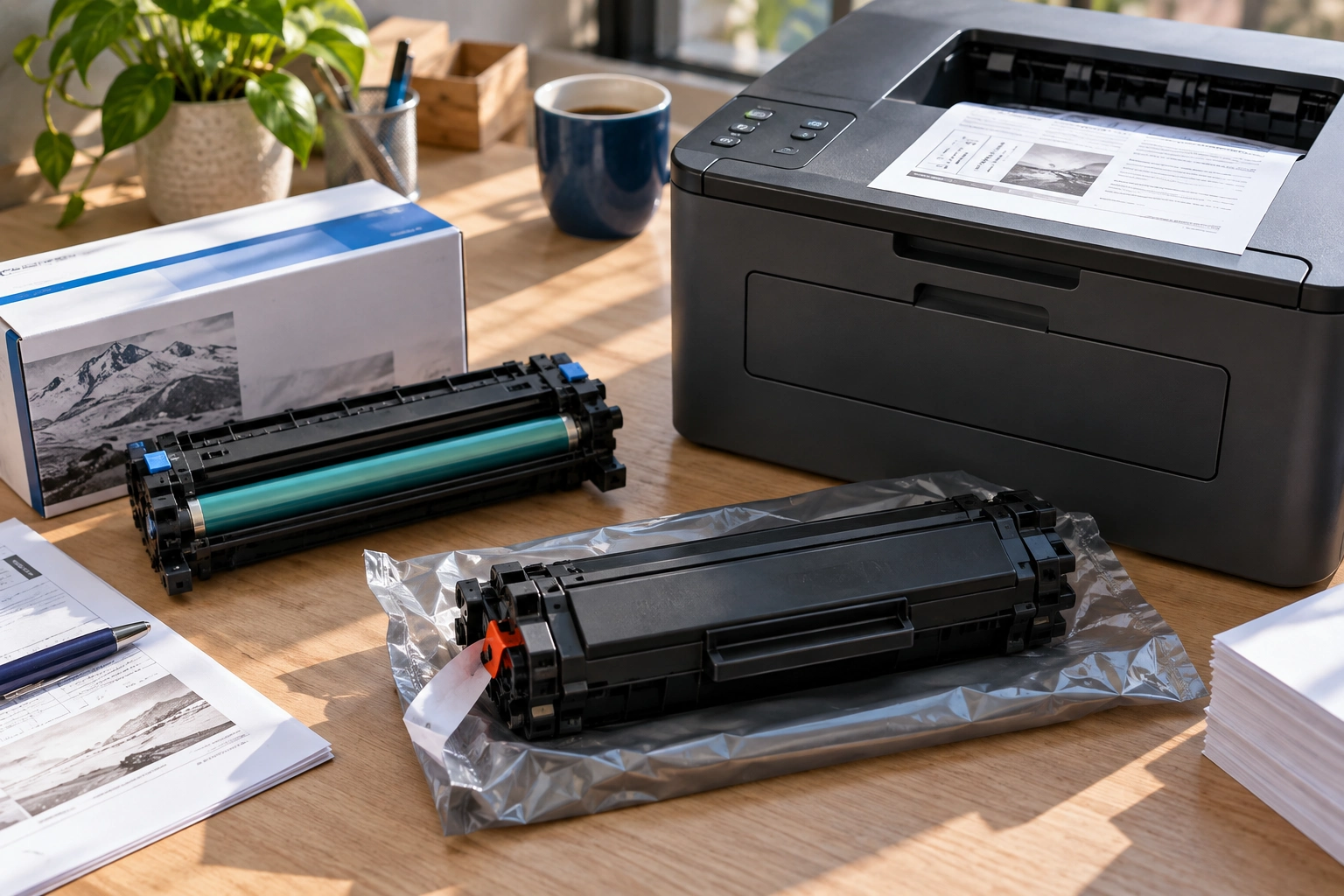 Иллюстрация к теме «Brother HL-L2350DW: Replace Toner после замены»