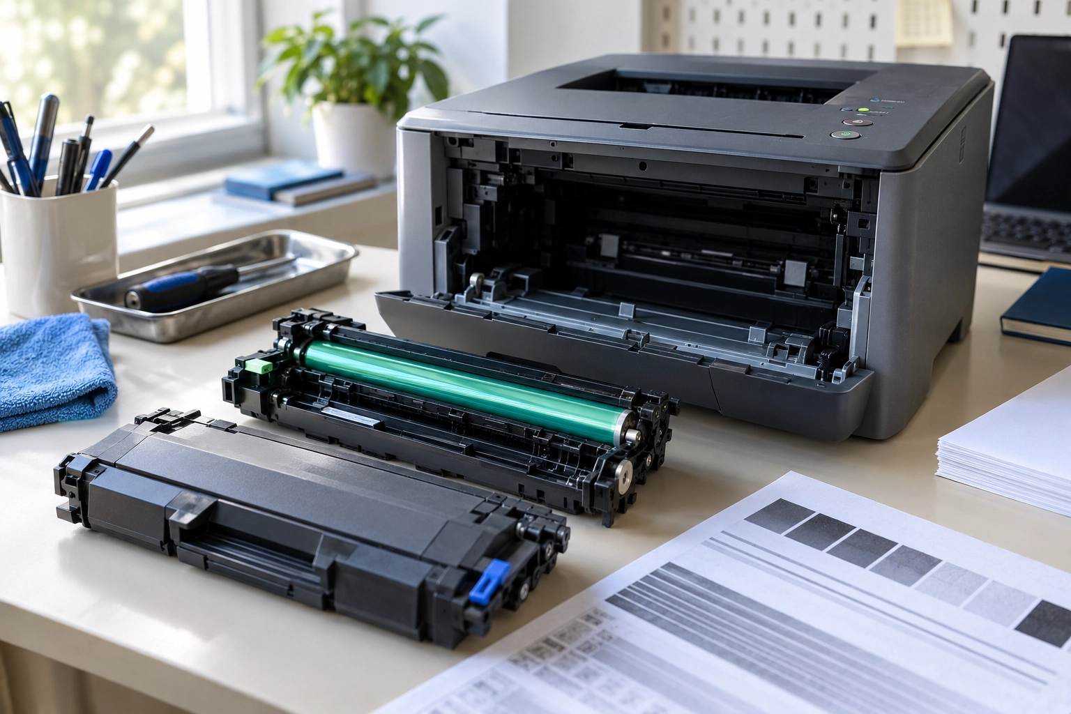 Иллюстрация к теме «Brother HL-L2300D: сброс барабана после замены»