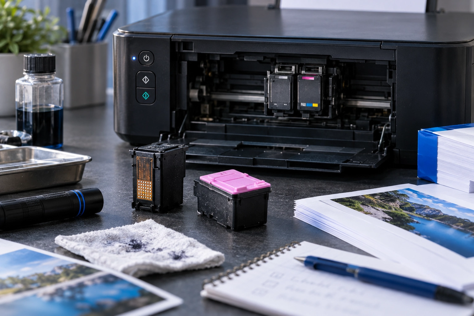 Иллюстрация к теме «Canon MG3640: код 1702 и кнопки Black/Color»